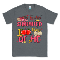 Charcoal Heather my teacher survived 100 days of me Classic Tee - MaliasSmallBusiness