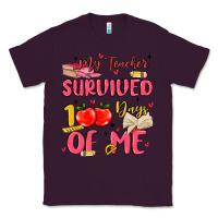Plum my teacher survived 100 days of me Classic Tee - MaliasSmallBusiness
