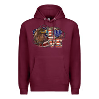 Burgundy Love America Eagle 4th of july Premium Hoodie - HowdyJamesFarm