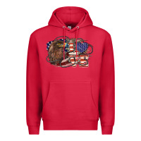 Cardinal Love America Eagle 4th of july Premium Hoodie - HowdyJamesFarm