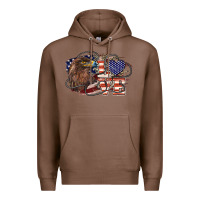 Chestnut Love America Eagle 4th of july Premium Hoodie - HowdyJamesFarm