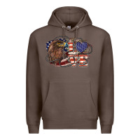 Coffee Love America Eagle 4th of july Premium Hoodie - HowdyJamesFarm