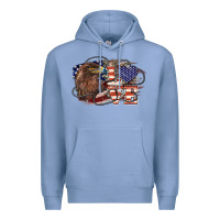 Colony Blue Love America Eagle 4th of july Premium Hoodie - HowdyJamesFarm