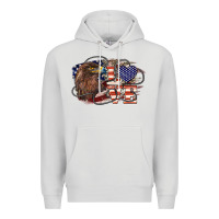 Dove Grey Love America Eagle 4th of july Premium Hoodie - HowdyJamesFarm
