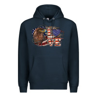 Navy Love America Eagle 4th of july Premium Hoodie - HowdyJamesFarm