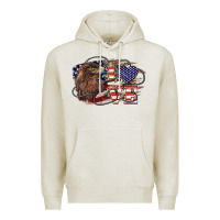 Oatmeal Heather Love America Eagle 4th of july Premium Hoodie - HowdyJamesFarm