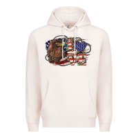 Pale Pink Love America Eagle 4th of july Premium Hoodie - HowdyJamesFarm