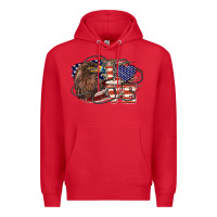 Red Love America Eagle 4th of july Premium Hoodie - HowdyJamesFarm