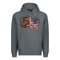 Rock Love America Eagle 4th of july Premium Hoodie - HowdyJamesFarm