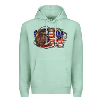 Seafoam Love America Eagle 4th of july Premium Hoodie - HowdyJamesFarm