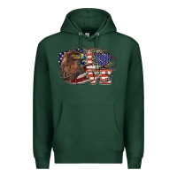 Sports Green Love America Eagle 4th of july Premium Hoodie - HowdyJamesFarm