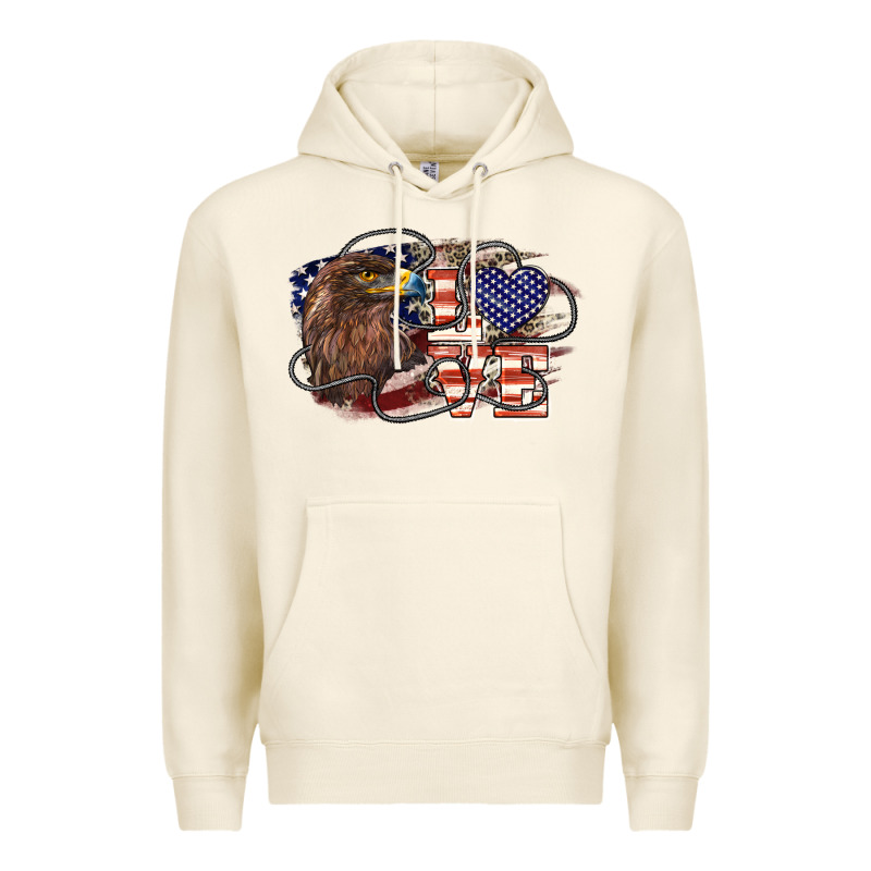 Love America Eagle 4th Of July Premium Hoodie by HowdyJamesFarm | Teevron