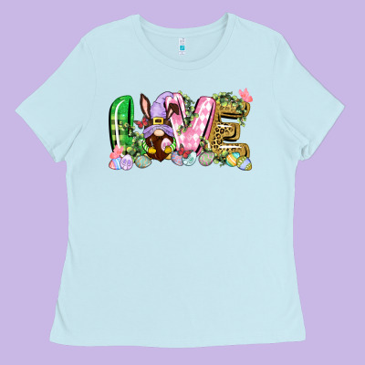 Love Easter Gnome Easter Day Ladies Tee Designed By Cowgirlartshop