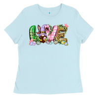 Baby Blue Love Easter gnome Easter Day Ladies Tee - CowGirlArtShop