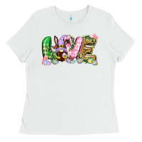 White Love Easter gnome Easter Day Ladies Tee - CowGirlArtShop