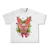 Lunar Rock bunny with floral Urban Heavy Tee - MaliasSmallBusiness