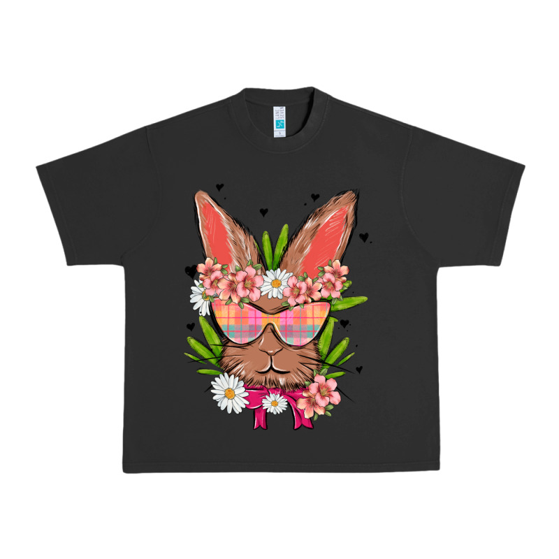 Bunny With Floral Urban Heavy Tee by MaliasSmallBusiness | Teevron