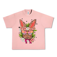 Salmon bunny with floral Urban Heavy Tee - MaliasSmallBusiness