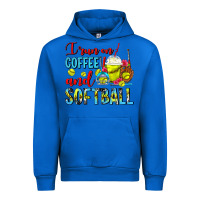 Cobalt I Run On Coffee And Softball Frappe Urban Hoodie - FaDigitalArtStudio