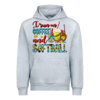 Heather Grey I Run On Coffee And Softball Frappe Urban Hoodie - FaDigitalArtStudio