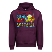 Mauve Wine I Run On Coffee And Softball Frappe Urban Hoodie - FaDigitalArtStudio