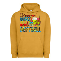 Pigment Peanut Butter I Run On Coffee And Softball Frappe Urban Hoodie - FaDigitalArtStudio