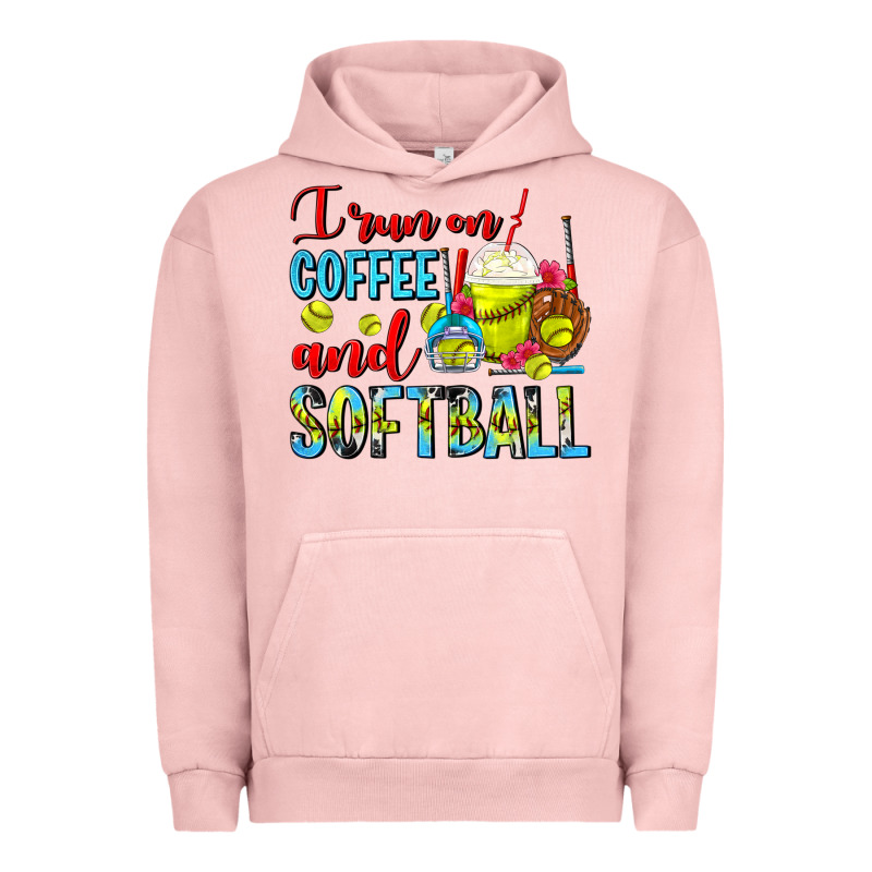 I Run On Coffee And Softball Frappe Urban Hoodie by FaDigitalArtStudio | Teevron