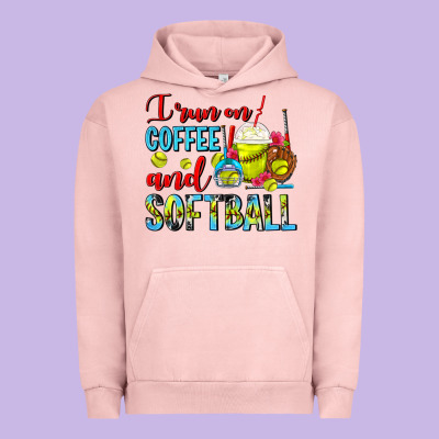 I Run On Coffee And Softball Frappe Urban Hoodie Designed By Fadigitalartstudio