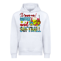 White I Run On Coffee And Softball Frappe Urban Hoodie - FaDigitalArtStudio