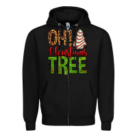 Black oh Christmas tree cake Zipper Hoodie - Jasminsmagicworld