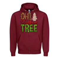 Burgundy oh Christmas tree cake Zipper Hoodie - Jasminsmagicworld