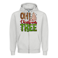 Dove Grey oh Christmas tree cake Zipper Hoodie - Jasminsmagicworld