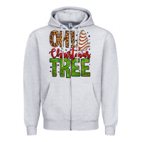 Heather Grey oh Christmas tree cake Zipper Hoodie - Jasminsmagicworld