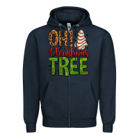 Navy oh Christmas tree cake Zipper Hoodie - Jasminsmagicworld
