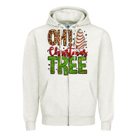 Oatmeal Heather oh Christmas tree cake Zipper Hoodie - Jasminsmagicworld