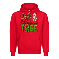 Red oh Christmas tree cake Zipper Hoodie - Jasminsmagicworld