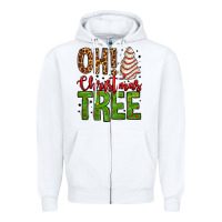 White oh Christmas tree cake Zipper Hoodie - Jasminsmagicworld