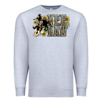 Heather Grey Yee haw Cowboy western Premium Sweatshirt - HowdyJamesFarm