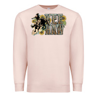 Pale Pink Yee haw Cowboy western Premium Sweatshirt - HowdyJamesFarm