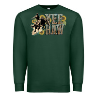 Sports Green Yee haw Cowboy western Premium Sweatshirt - HowdyJamesFarm