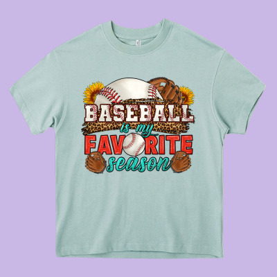 Baseball Is My Favorite Season Heavy Core Tee Designed By Hra Design Shop