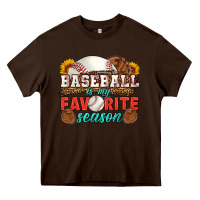 Chocolate Brown baseball is my favorite season Heavy Core Tee - HRA Design Shop