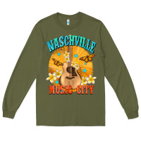 Army Green naschville music city Long Sleeve Tee - NancyCooperArtShop