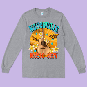 Naschville Music City Long Sleeve Tee Designed By Nancycooperartshop