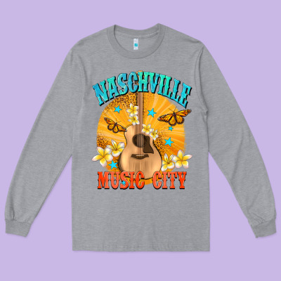 Naschville Music City Long Sleeve Tee Designed By Nancycooperartshop