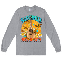 Heather Grey naschville music city Long Sleeve Tee - NancyCooperArtShop