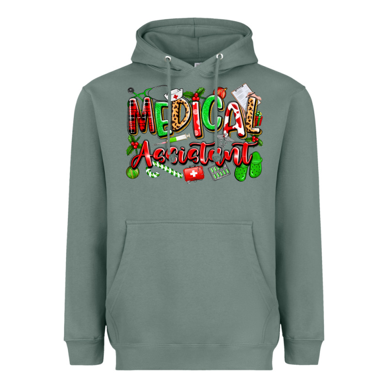 Christmas Medical Assistant Heavyweight Hoodie by texasbilliewilder | Teevron