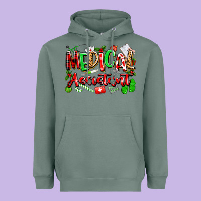 Christmas Medical Assistant Heavyweight Hoodie Designed By Texasbilliewilder