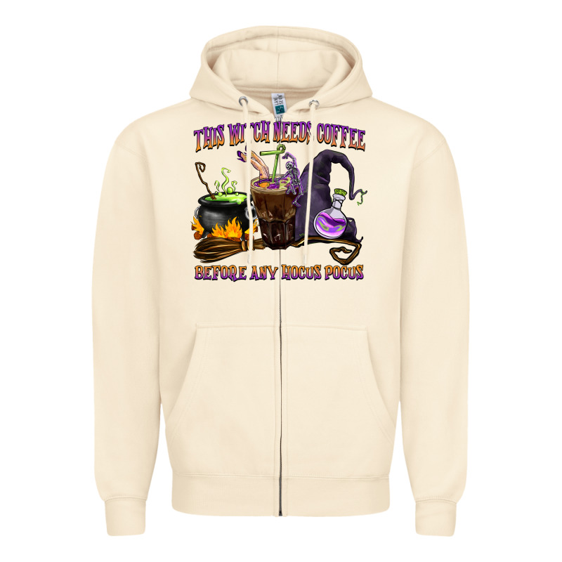 This Witch Needs Coffee Before Any Hocus Pocus Zipper Hoodie by BarkalooDesign | Teevron