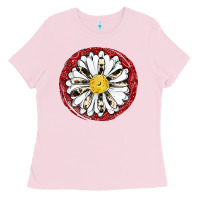 Bubblegum Pink daisy Ladies Tee - JahusDesignShop
